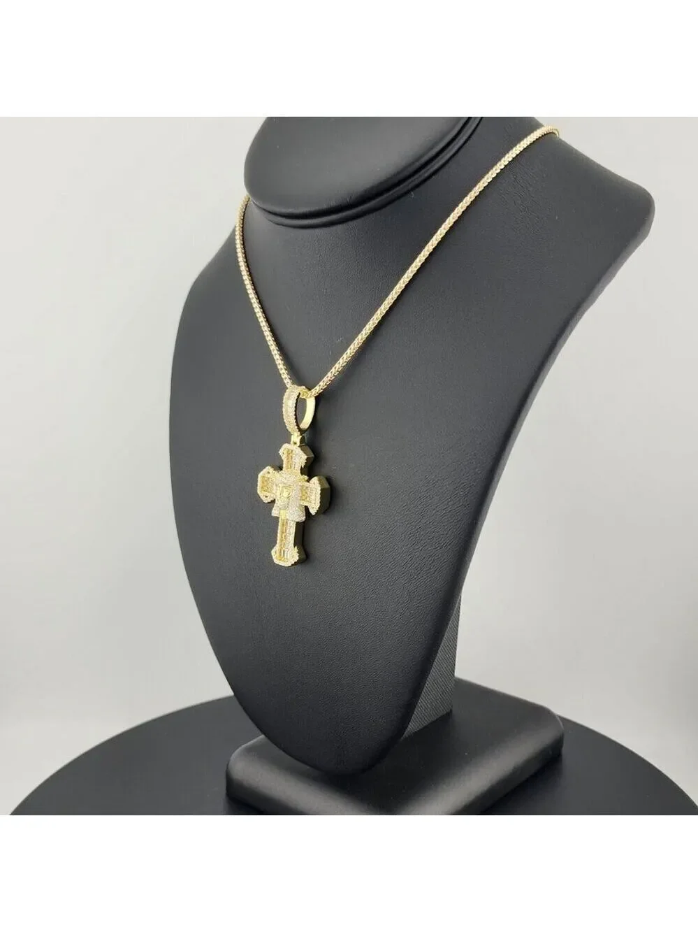 Sterling Silver 925 Cross Necklace with Jesus Face Religious Pendant